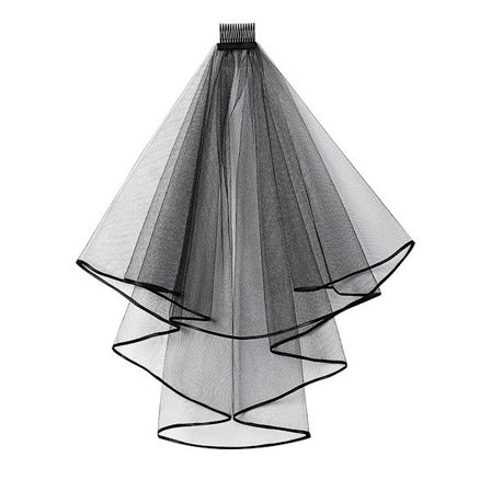 Brudslöja, Dubbellagers Satinslöja med Kam