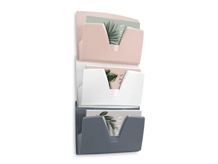 Cep Blankettfack för vägg Mineral 3 fack rosa-vit-grå 3/fp - Lyreco - Kontorsmaterial > Till skrivbordet > Blankettfack och Boxar