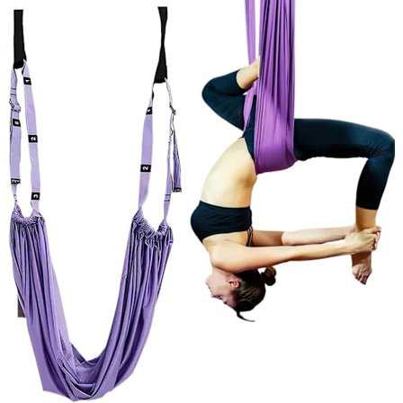 Aerial Yoga, Aerial Yoga Hängmatta Yoga Swing, Yoga Inversion Swing, Aerial Yoga Hängmatta kompatibel Midja, Rygg, Ben, Yoga, Gym, Dans, Balett, 