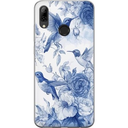 Kompatibelt Mobilskal till Huawei Huawei P smart 2019 Fåglar och blommor blå romantiskt mönster