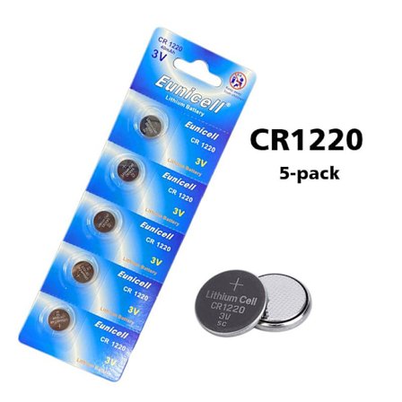 CR1220 5-pack Lithium batterier 3V