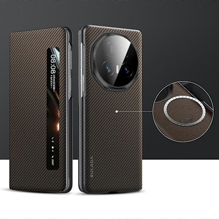 SULADA Kevlar 600D Tekstur Smart Vindue Læder Telefon Cover Kompatibel med Honor Magic V5