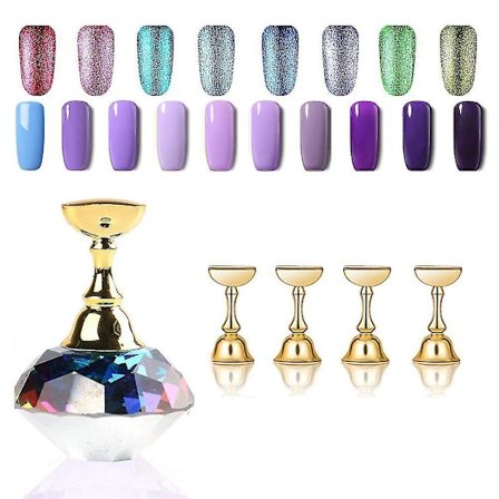 Neglekunst Display Stativ Magnetisk Neglekunst Stativ Neglekunst Tips Praksis Stativ Med Krystal Base Rose N