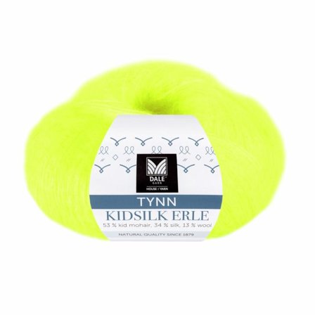 Dale Garn Tynn Kidsilk Erle Neongul 4047, 25g