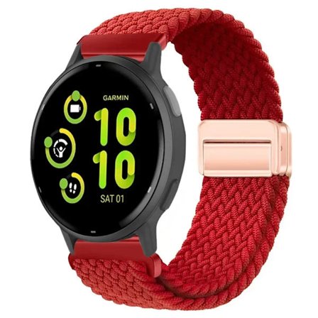 20/22 mm nylonarmband för Garmin Forerunner 55 165 265 965 255 magnetiskt flätat andningsbart band för Garmin Active 5/Venu 3 Correa