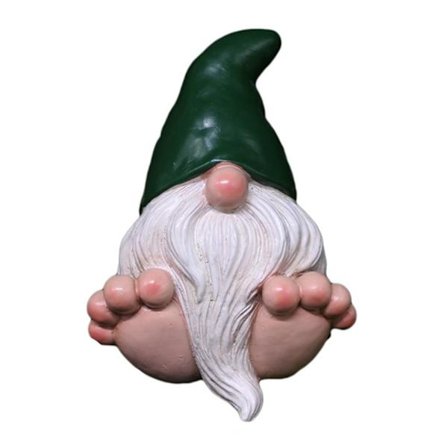 Miniatyr Gnome Figurines Big Feet Dwarfs Statue GRÖN