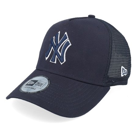 New Era - New York Yankees 9FORTY Outline Navy A-Frame Trucker Trucker Blue Cap - MLB @ Hatstore