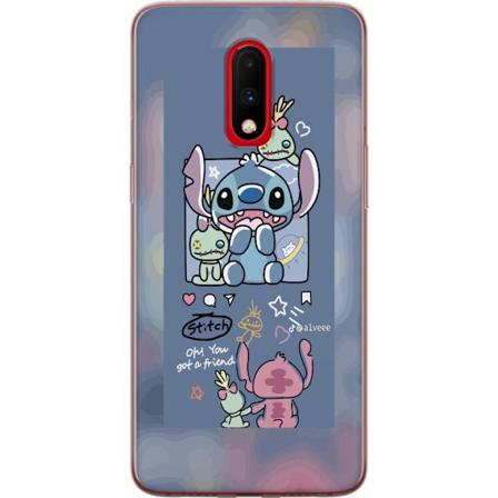 OnePlus 7 Genomskinligt Skal Stitch Vänner