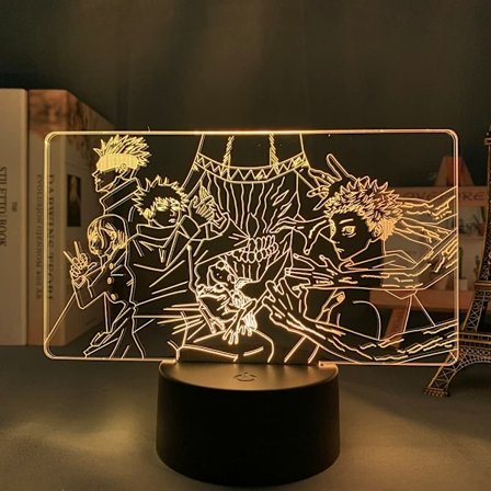 3D nattlys illusjon LED-lampe Satoru Gojo Jujutsu Kaisen figur 3D lys anime for barnerom dekor nattlys beste bursdagsgave barn nattbord L