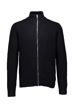 Lindbergh Recycle cabel knit zip cardigan Tröjor Herr Svart M