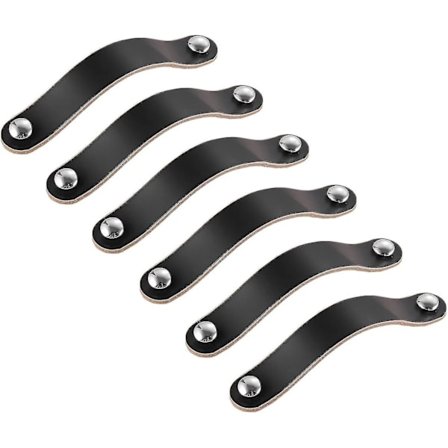 Tcgg-8 st svart läderhandtag 96mm läder skåp handtag lådhandtag skåp handtag läderhandtag för skåp låda möbler