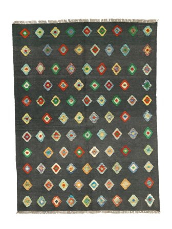 Kilim Nimbaft Rug 155X200 Black/Green Wool, Afghanistan