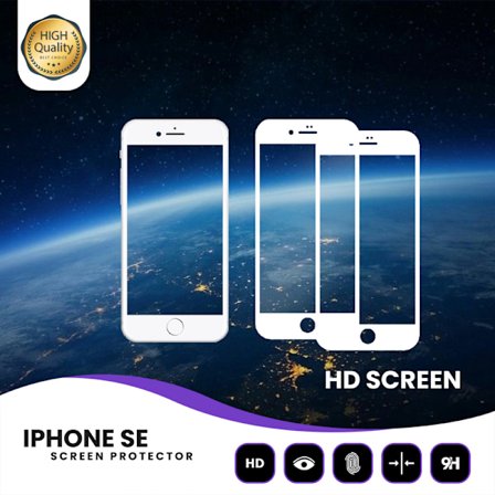 2 Pack iPhone SE (2020) - Härdat glas 9H - Super kvalitet - Vit