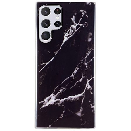 Marble design Samsung Galaxy S22 Ultra cover - Sort