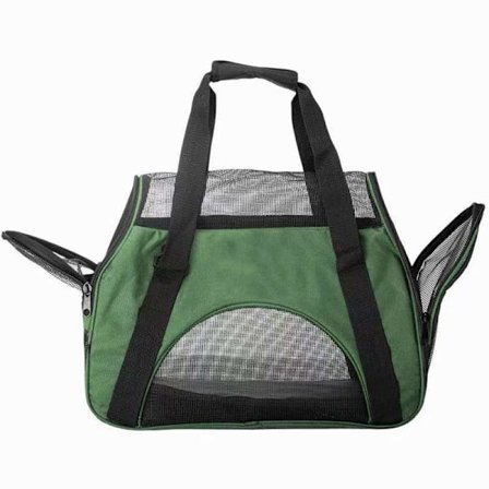 Flyselskabs godkendt blødsidet kæledyrstransportkasse, lavprofil rejsetaske, aftagelig