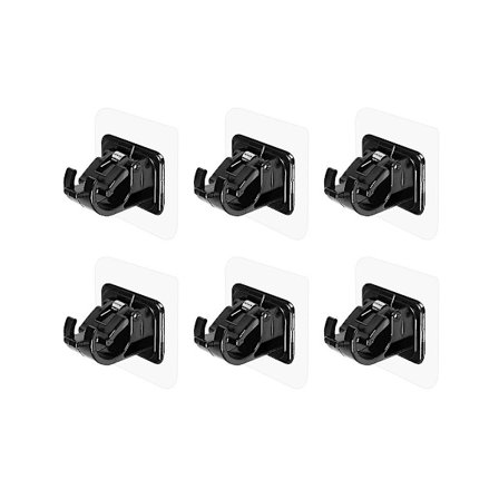 6 st självhäftande gardinstångsbeslag utan borrning, gardinstångsklämma utan spik, justerbar dusch