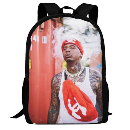 Moneybagg Yo Reppu, 3D-tulostettu kannettavan tietokoneen reppu Kevyt rento päiväreppu Kirjalaukku Monitoiminen matkareppu