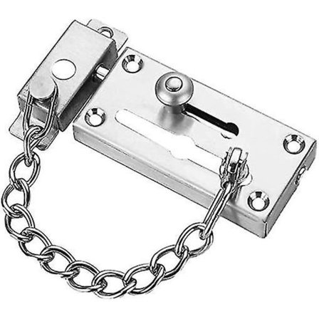 Dørkæde i rustfrit stål med skydebolt - Sikkerhedslås til dør og port