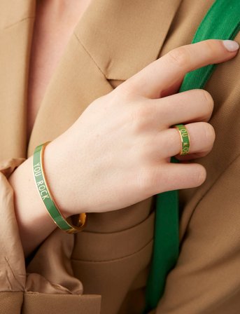 Design Letters Word Candy Bangle - Green - ONE SIZE