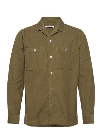 Dylan Waffle Corduroy Shirt Skjorte Casual Grøn Wood Wood