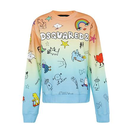 Dsquared2 cartoon sweatshirt Blå, Dame Sweatshirts