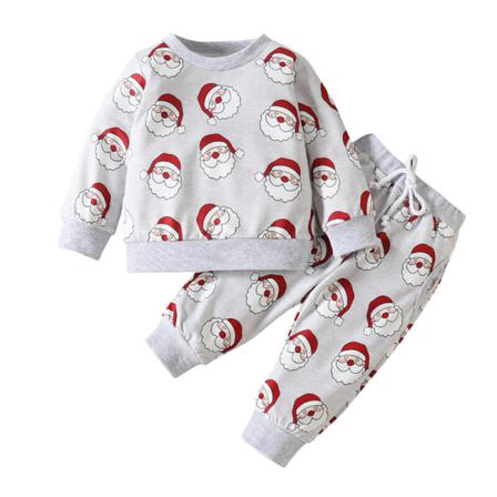 Toddler Besättningen Hals Elastisk Midja Xmas Printed 13 Delar Outfit