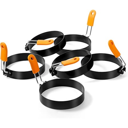 6 stk. profesjonelt eggring pannekake ring combo sett rustfritt stål