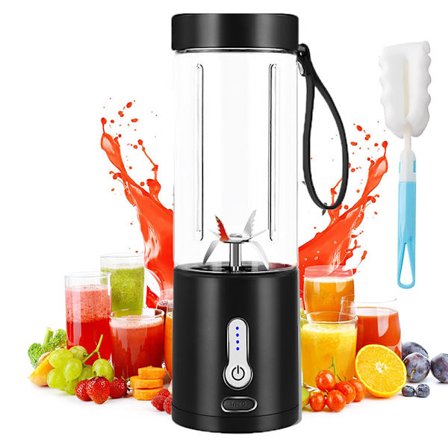 Kraftfull Portabel Mixer för Shakes och Smoothies, Personlig Mixer med Uppladdningsbar Typ-C och 6 Blad, Frukt- & Grönsaksjuicer Mini Portabel
