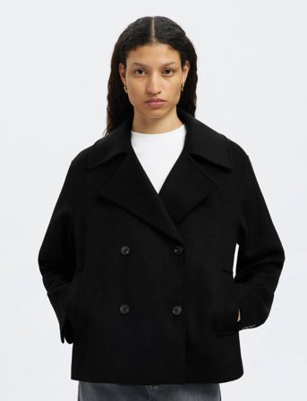 Selected Slfalma Wool Blend Jacket Noos - Black - 36