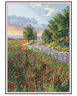 Broderikit Billede Blomstereng - Oven