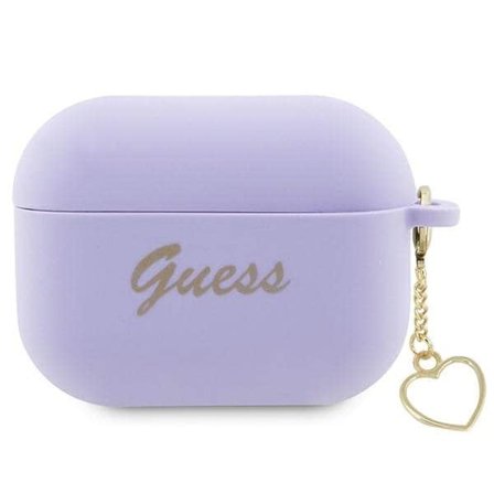 Guess GUAP2LSCHSU AirPods Pro 2 cover lilla/lilla Silikone Charm Heart Collection