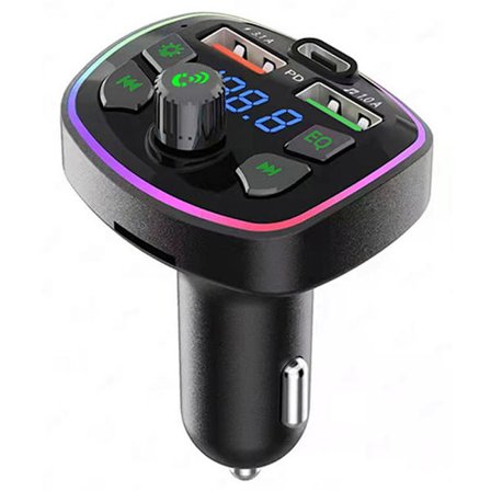 Bluetooth 5.0 FM-sändare MP3-spelare PD18W Adapter för bil