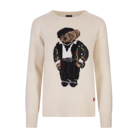 Ralph Lauren, Round-neck Knitwear Wit, Dames, Maat:S