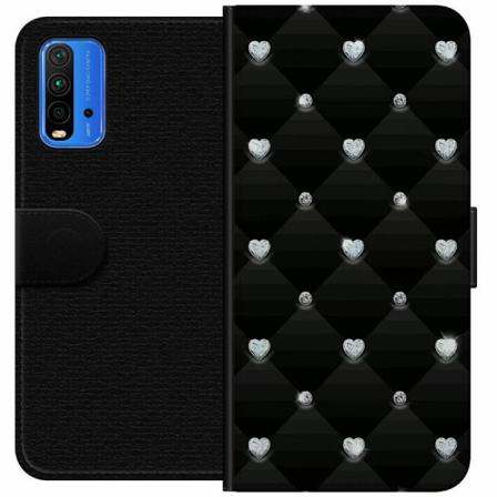 Xiaomi Redmi Note 9 4g Plånboksfodral Bling Heart