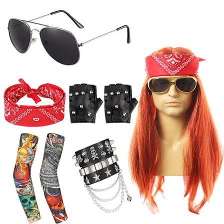 6 deler Punk Gothic Rocker Kit Inkluderer 2 deler falske tatoveringsermer