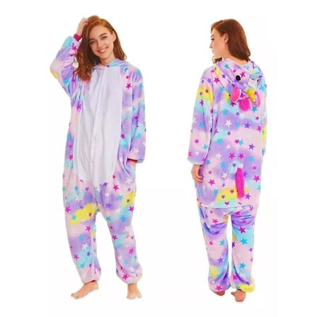 Unicorn Onesies Voksen Barn Unisex Myk Flanell Tegneserie Hette Jumpsuit Pyjamas Begummy Unicorn Chic Romper Kostyme for Cosplay Halloween