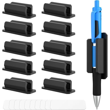 10 stk Veggmontert Penneholder Selvklebende Silikon Penneholder for Kontor Skrivebordstilbehør og Lærerutstyr Blyant Holder & Markør Holder