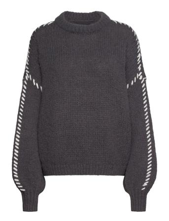 Vmfeng Ls O-Neck Pullover Ga Boo Grey Vero Moda
