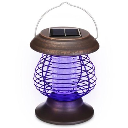 2 i 1 Solcelled Myggdreperlampe Insektfluefelle Campinglykt Bærbar USB Anti Mygg Møll Flue UV Lys