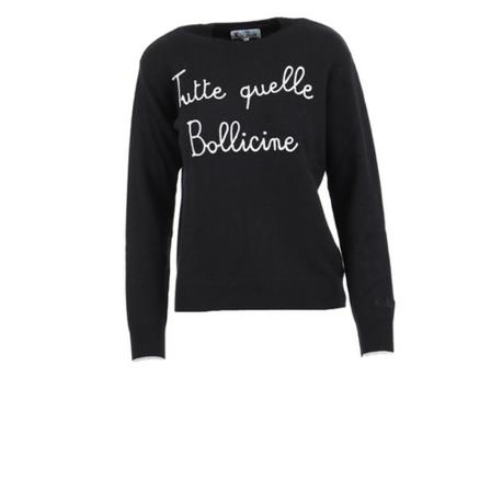 Saint Barth, Round-neck Knitwear Zwart, Dames, Maat:M
