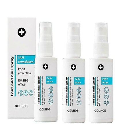 3 stk. Fod- og neglespray, naturlig og effektiv fodpleje - Quan