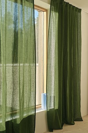 Jotex - Vorhang Leinenmischung Im 2er-pack dunkelgrün - LILL - Kaufe Multifunktionsgardinen bei Jotex