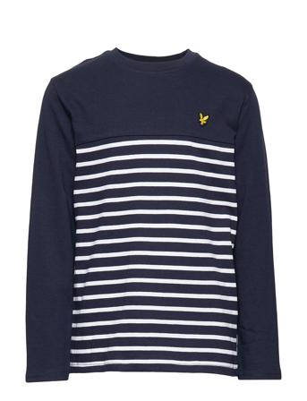 L/S Breton Block Stripe T-Shirt Blue Lyle & Scott Junior