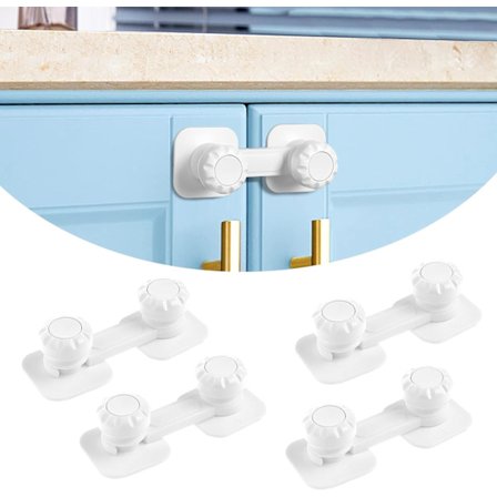 Set med 4 barnesikre skapdører, barnesikring for