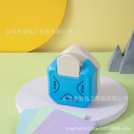 Tre-i-en hjørnestanser R4 affasning R10 hjørnekniv R7 hjørnekniv hjørneafrundingsmaskine prægningsstans Blå tre-i-en/afrundede hjørner