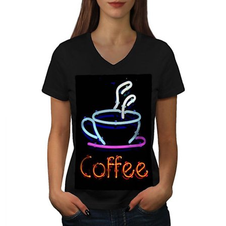 Kaffe Neon Foto Mat Kvinnor T-shirt