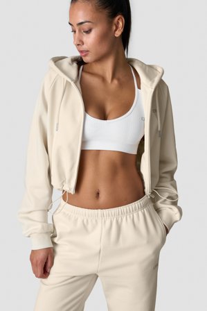 ICANIWILL - Everyday Cropped Hoodie Wmn Cream - Naiset - Treenivaatteet ICIW:ltä