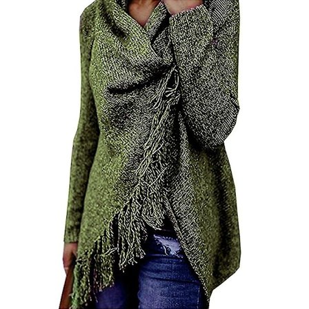 Dam Plus Size Långärmad Stickad Topp Oregelbunden Lös Pullover Tröja Oversize