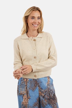 SIGNATURE - Cardigan - Sand - Palietter