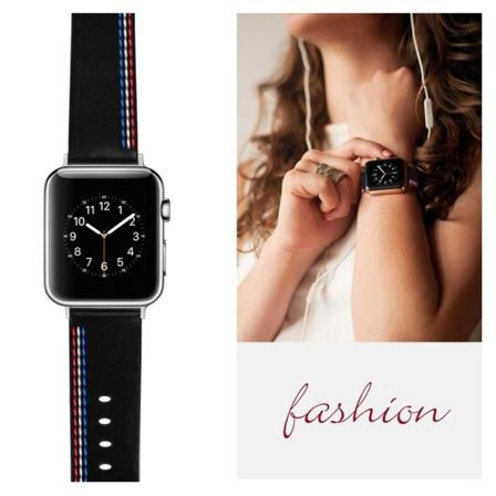 Apple Watch Series 4 40mm aitoa nahkaa oleva ranneke - Musta Black